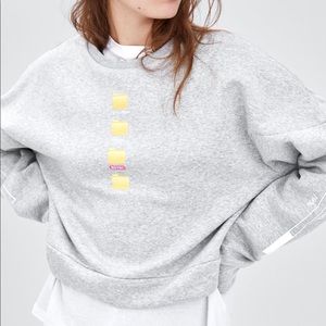ZARA Rubberized Slogan Sweatshirt
